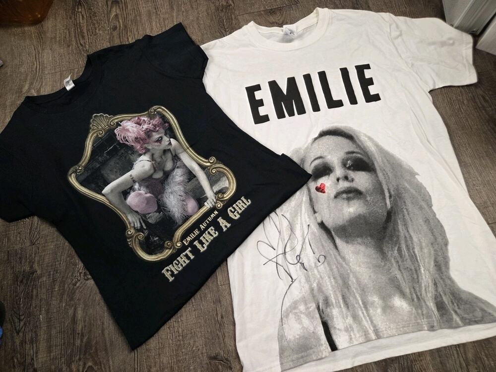 Emilie Autumn 2013 Euro Tour Tshirts Lot Of 2 Women's M - Autographed